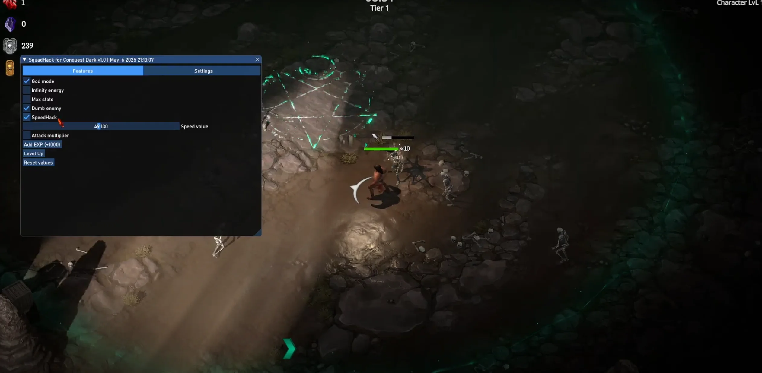 Чит на Conquest Dark - SquadHack [God Mode, SpeedHack]