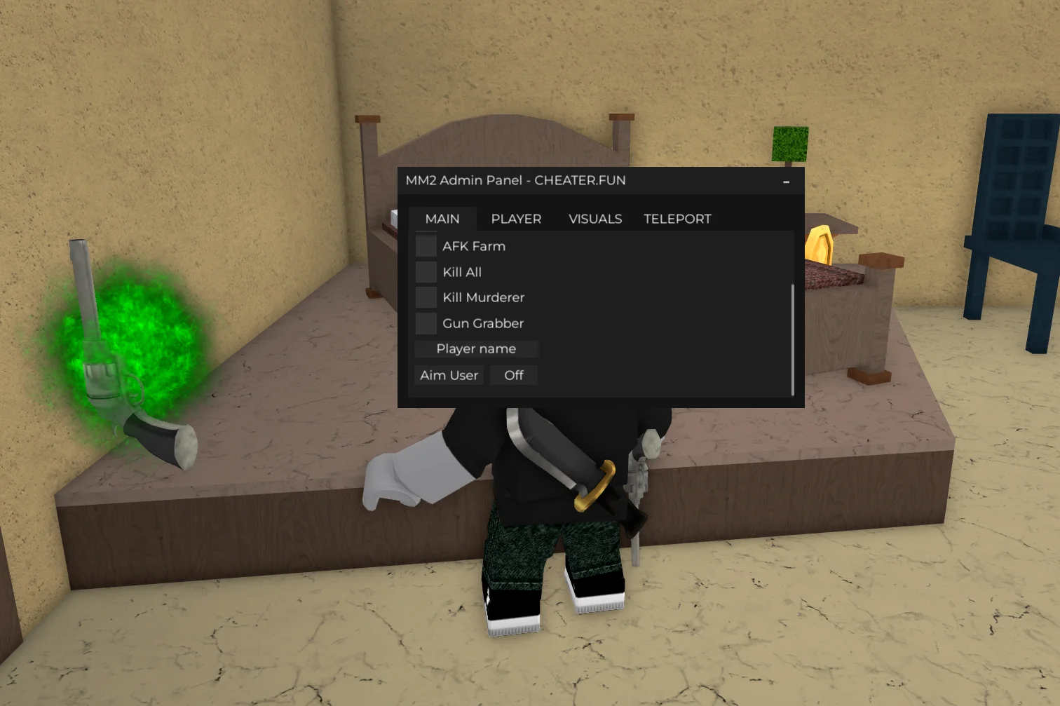 Демонстрация чита на Roblox Murder Mystery 2