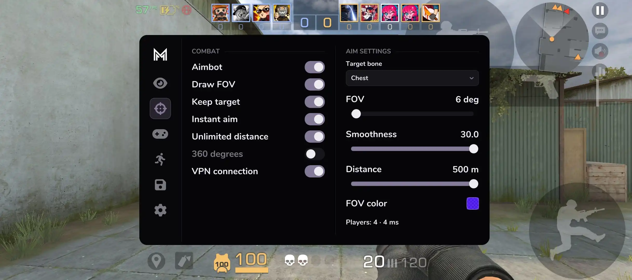 Aim в чите MillyMods